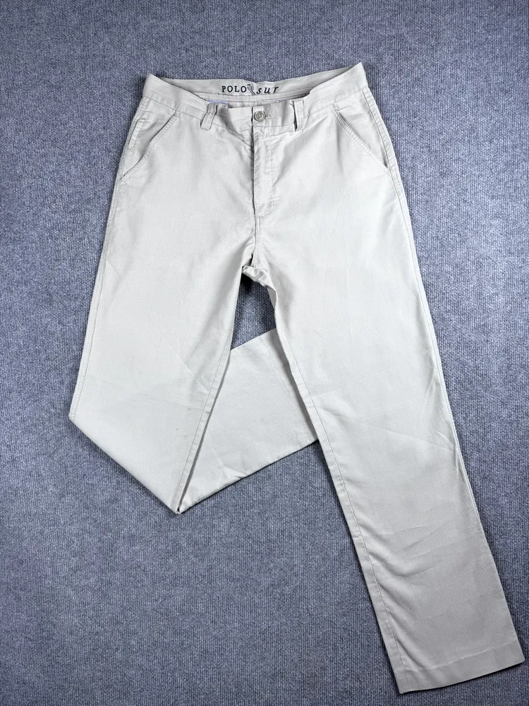 Pantalón rayado beige POLO SUR