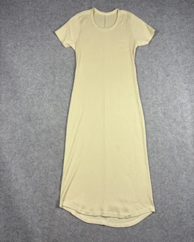 Vestido de hilo textura rayada