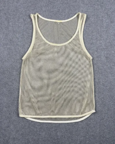 Musculosa de red blanca con brillos