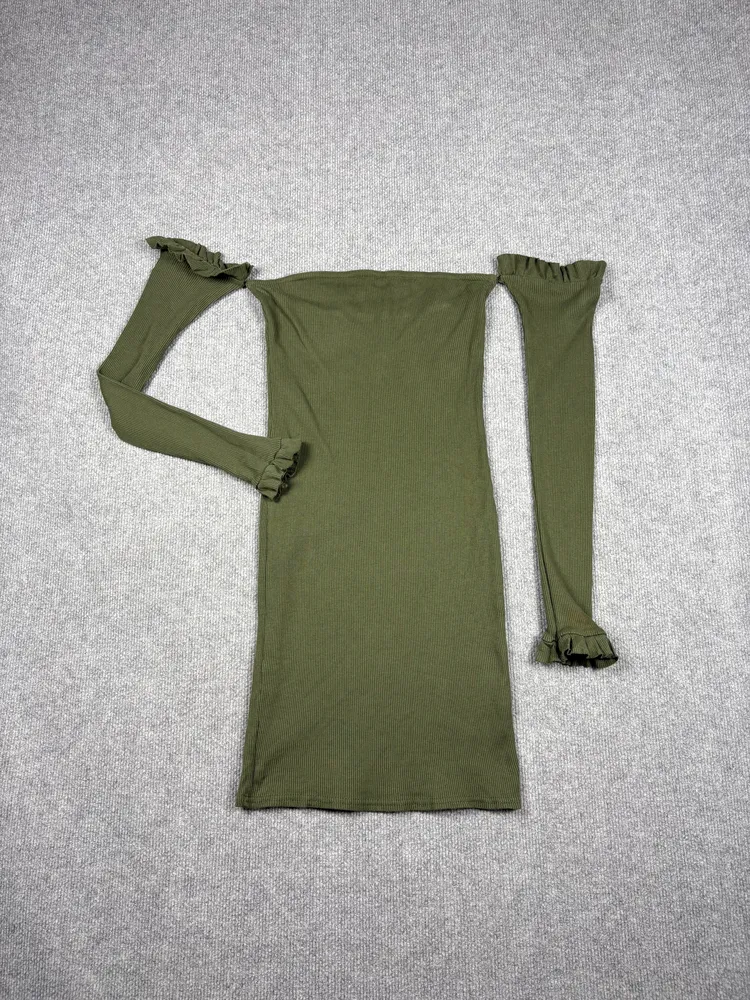 Vestido strapless verde