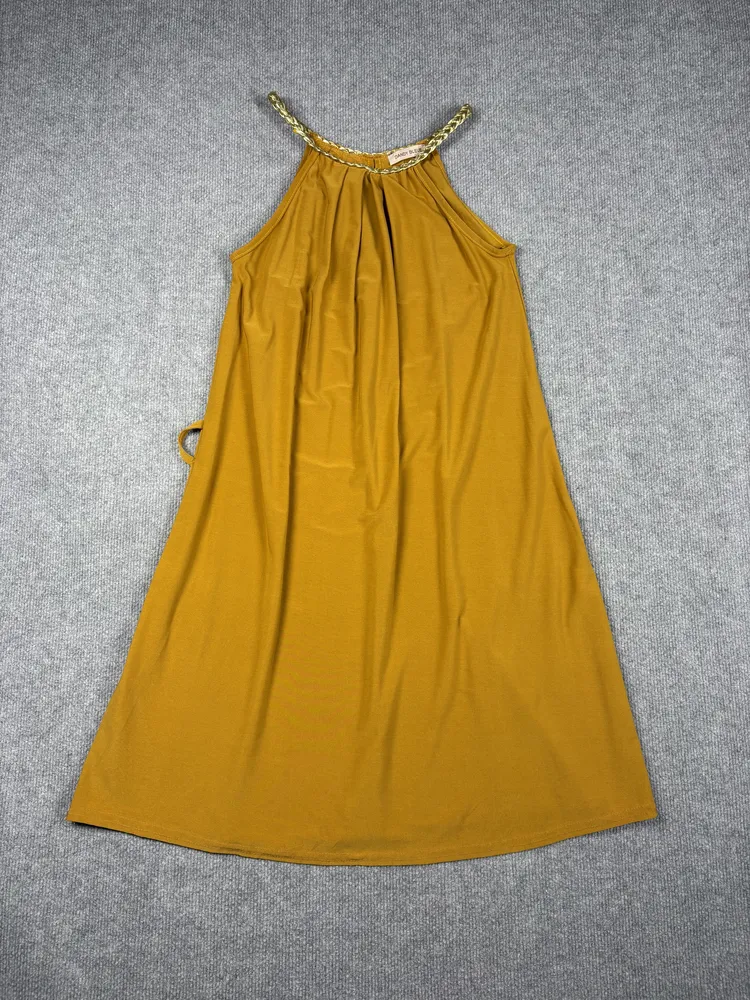Vestido halter mostaza