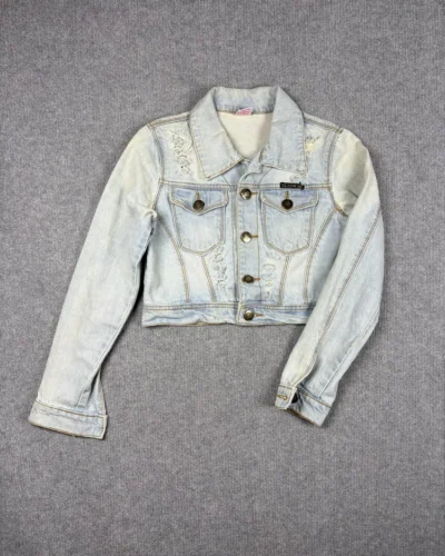 Campera jean crop