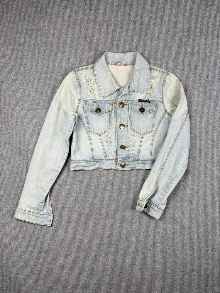 Campera jean crop