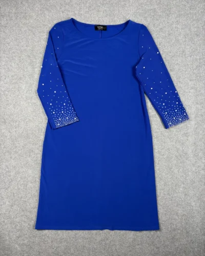 Vestido azul perlas