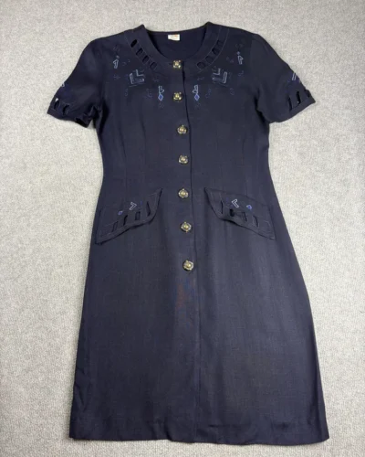 Vestido vintage azul oscuro