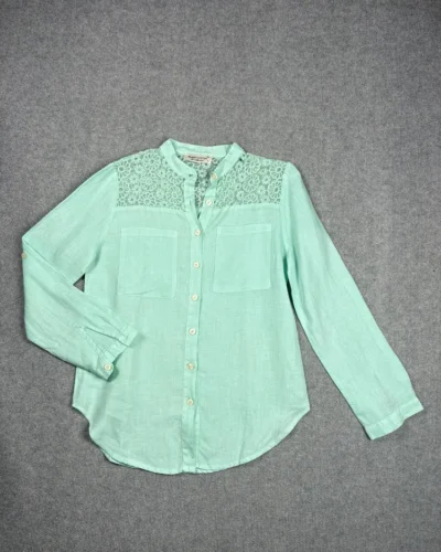 Camisa de lino turquesa Haris Cotton