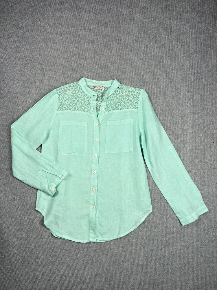 Camisa de lino turquesa Haris Cotton