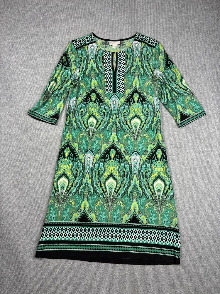 Vestido verde arabescos