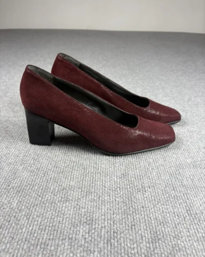 Zapatos punta cuadrada bordo T.38