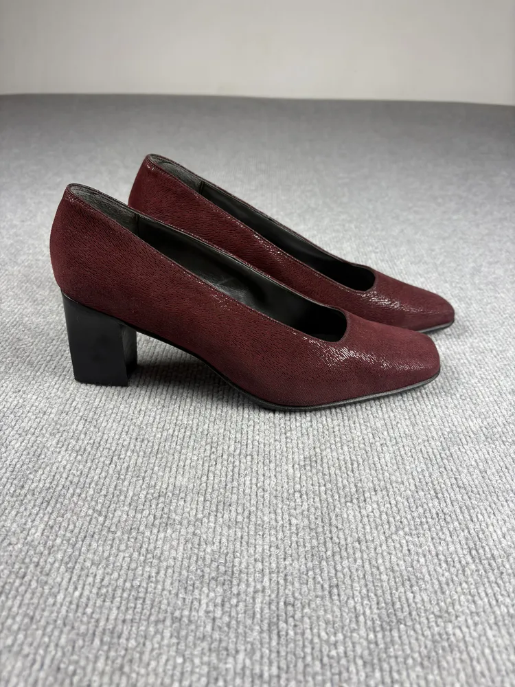 Zapatos punta cuadrada bordo T.38