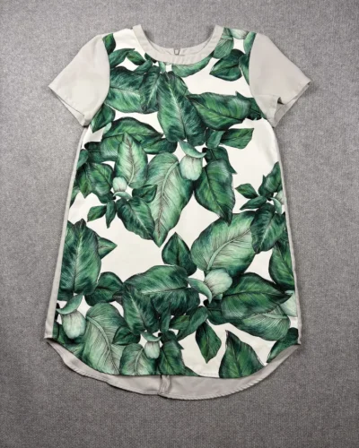 Vestido recto diseño hojas
