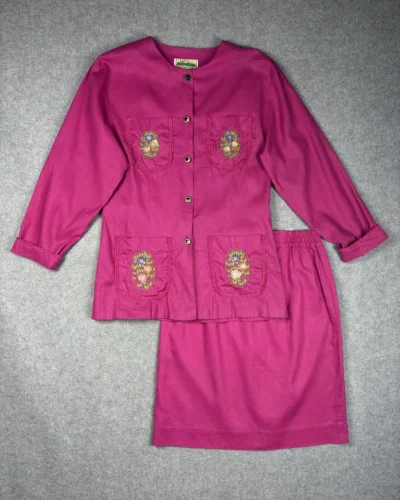 Conjunto vintage magenta
