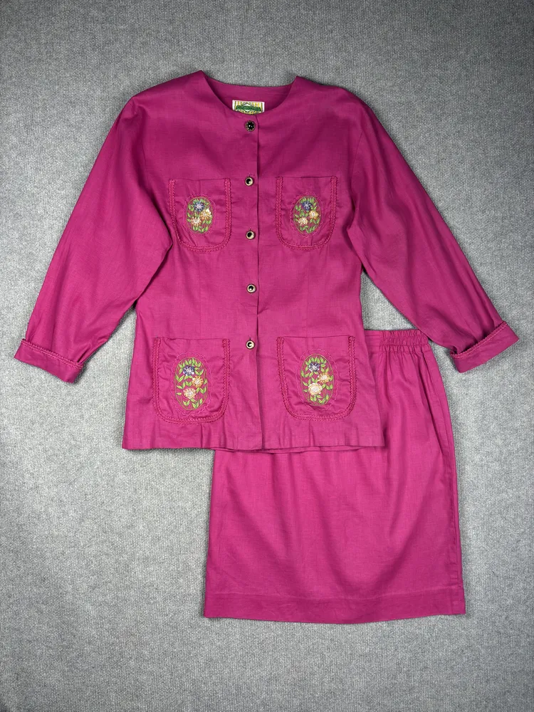 Conjunto vintage magenta