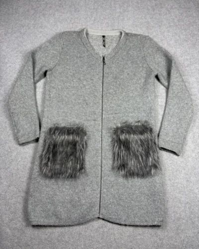 Cardigan lana con pelaje