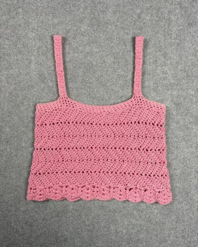 Top Crochet Rosa
