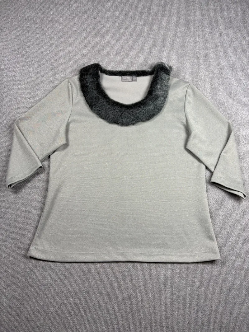 Blusa cuello pelo sintético