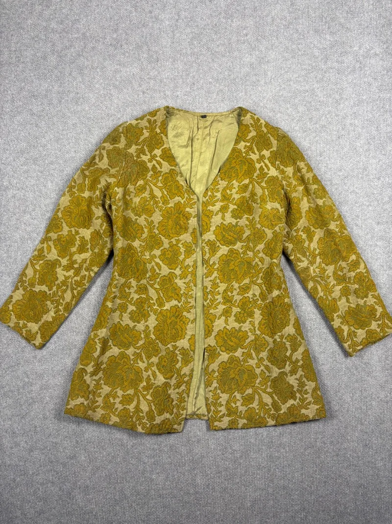 Blazer floral mostaza