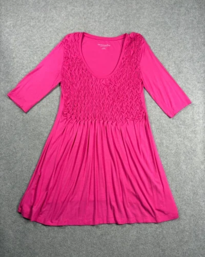Vestido fruncido fucsia