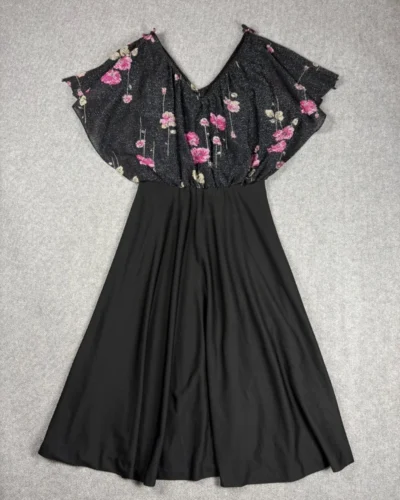 Vestido Floral Negro