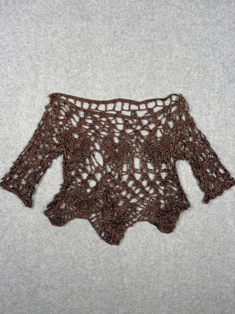 Top Crochet Marrón