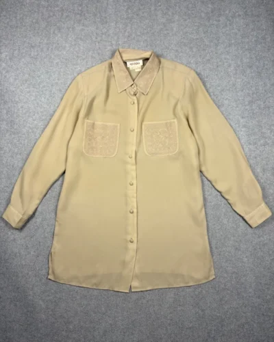 Camisa bordada beige