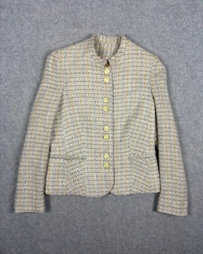 Chaqueta tweed crema
