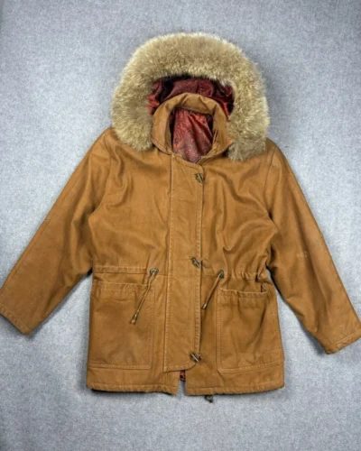 Campera cuero Camel