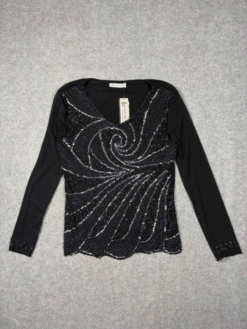 Blusa mostacillas Y2K