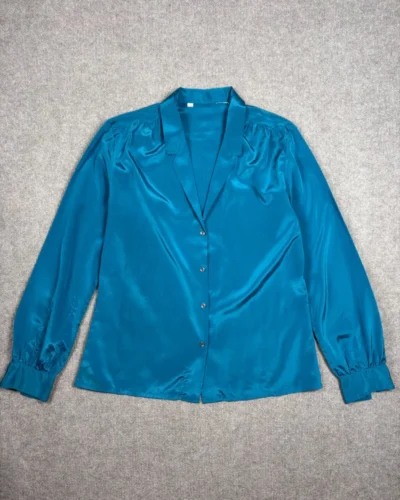 Camisa satinada turquesa