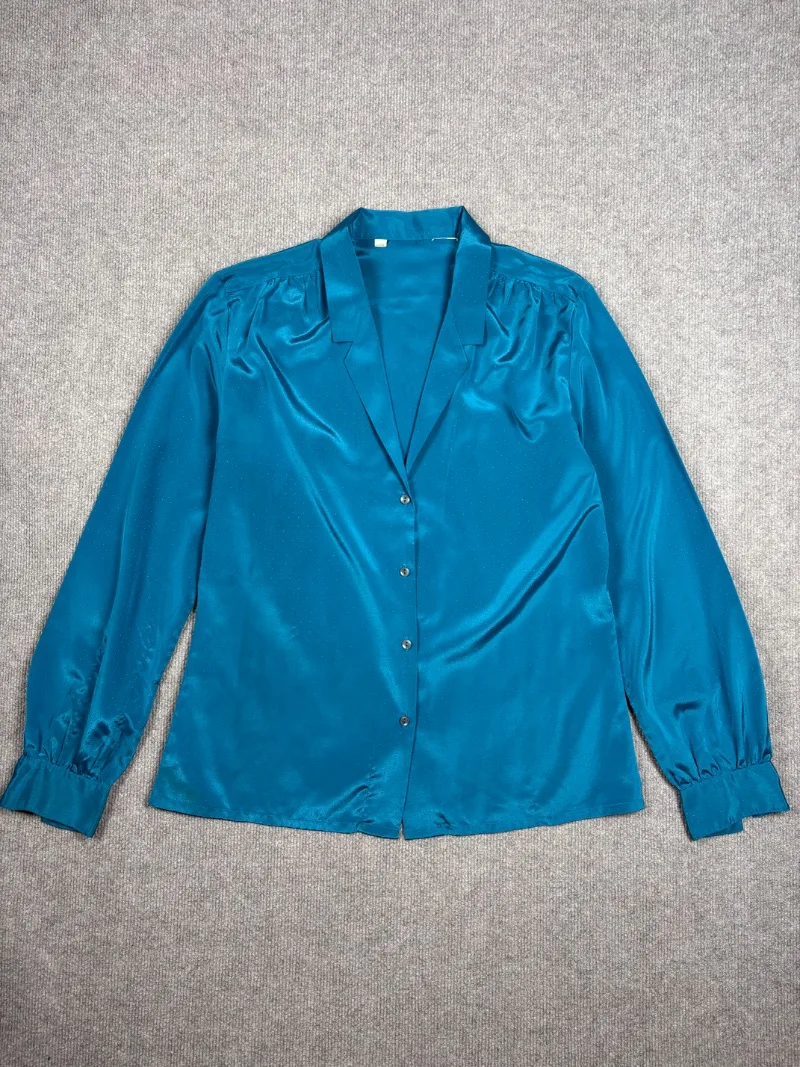 Camisa satinada turquesa