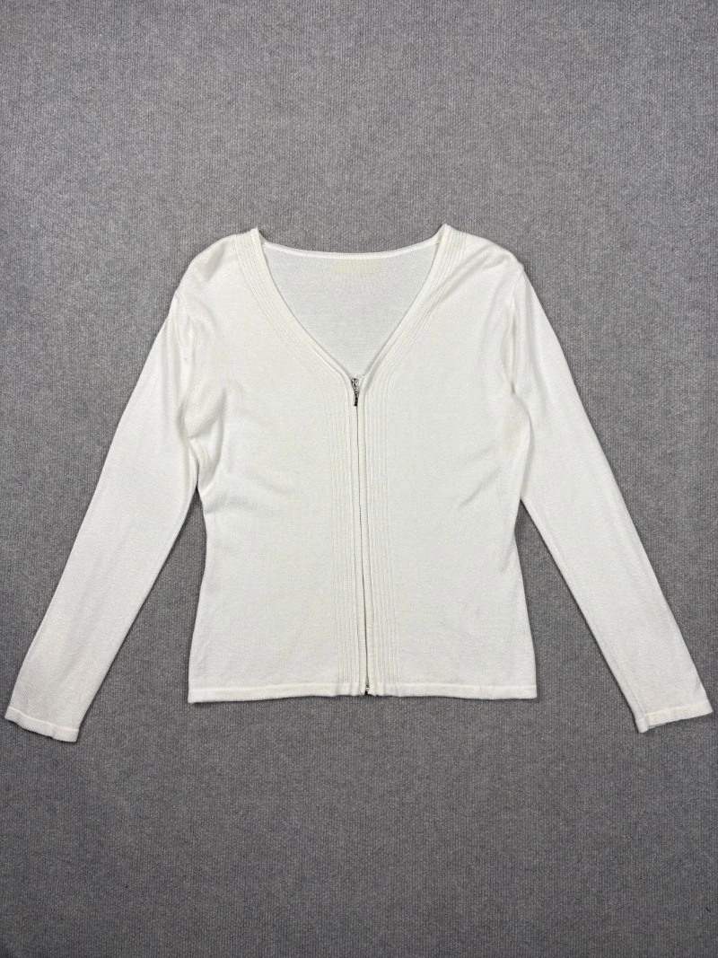 Cardigan Cremallera Blanco
