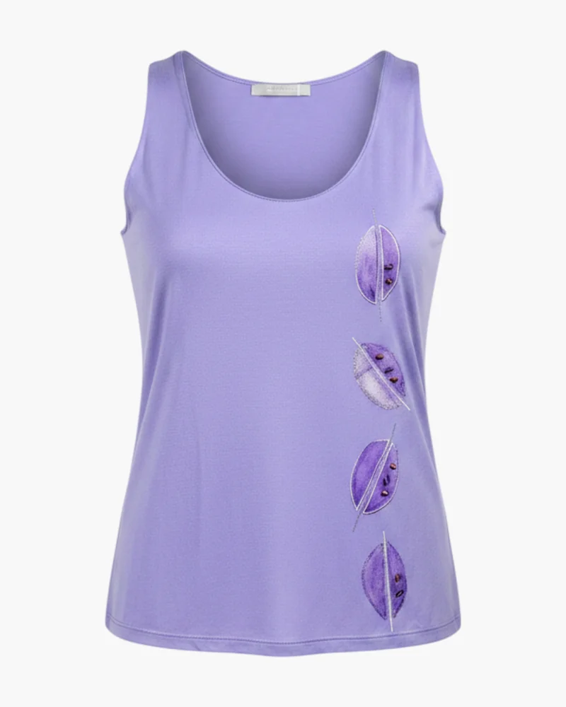 Musculosa lila con estampa