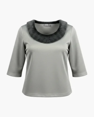 Blusa cuello pelo sintético
