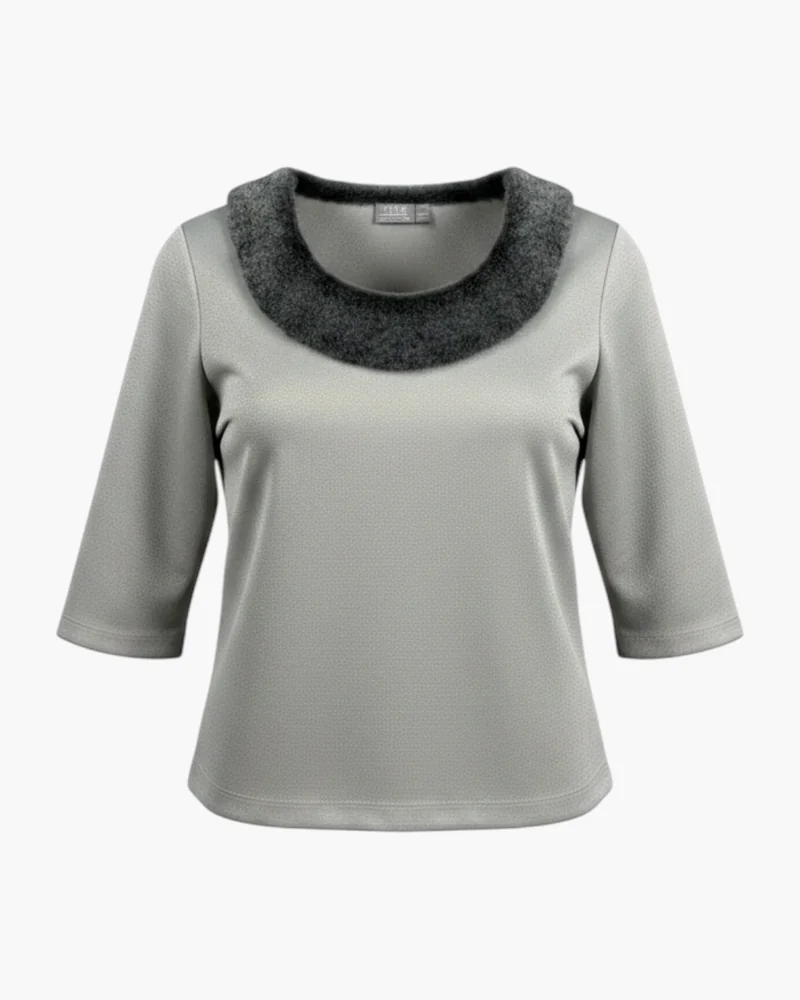 Blusa cuello pelo sintético
