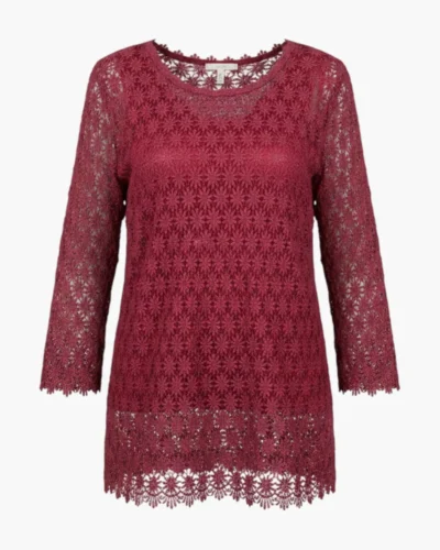 Blusa textura burdeos