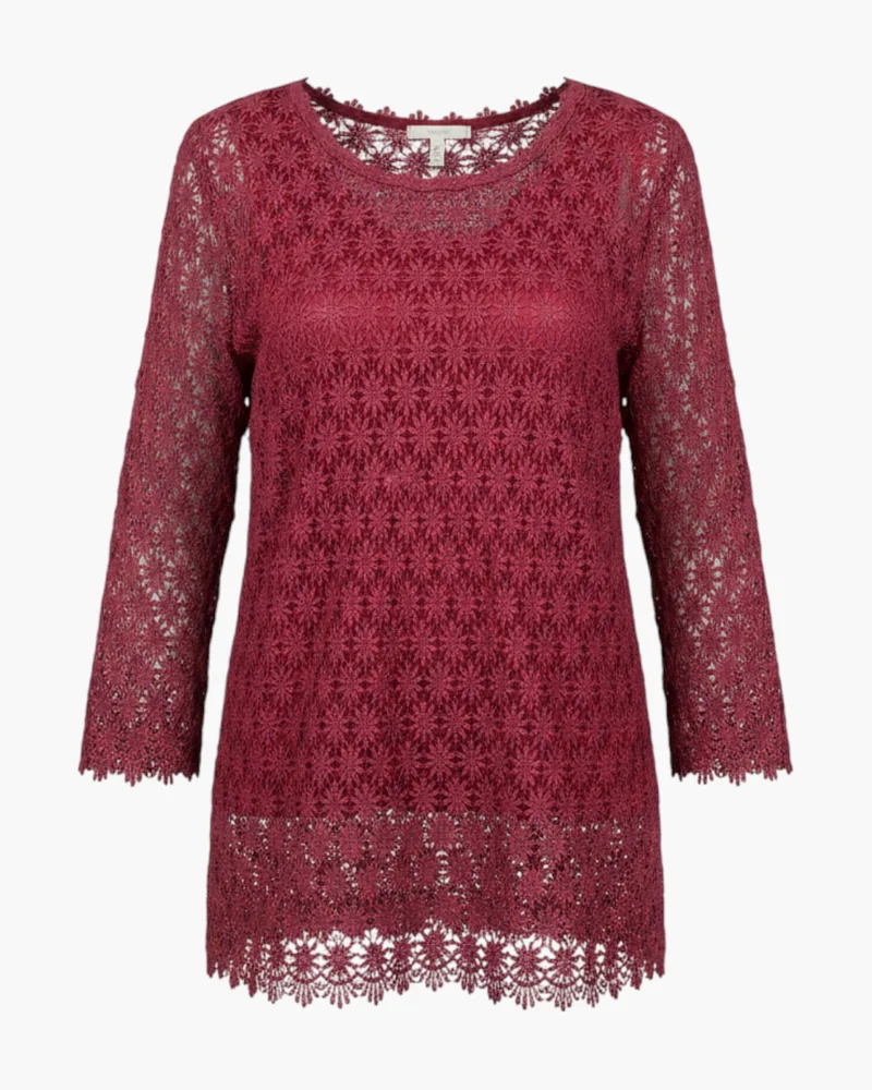 Blusa textura burdeos