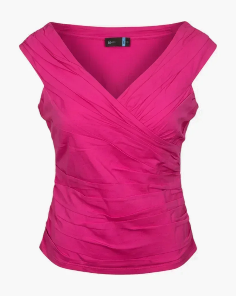 Top fruncido fucsia