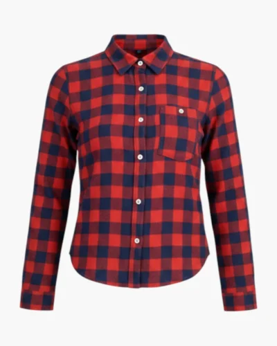 Camisa a cuadros rojo y azul