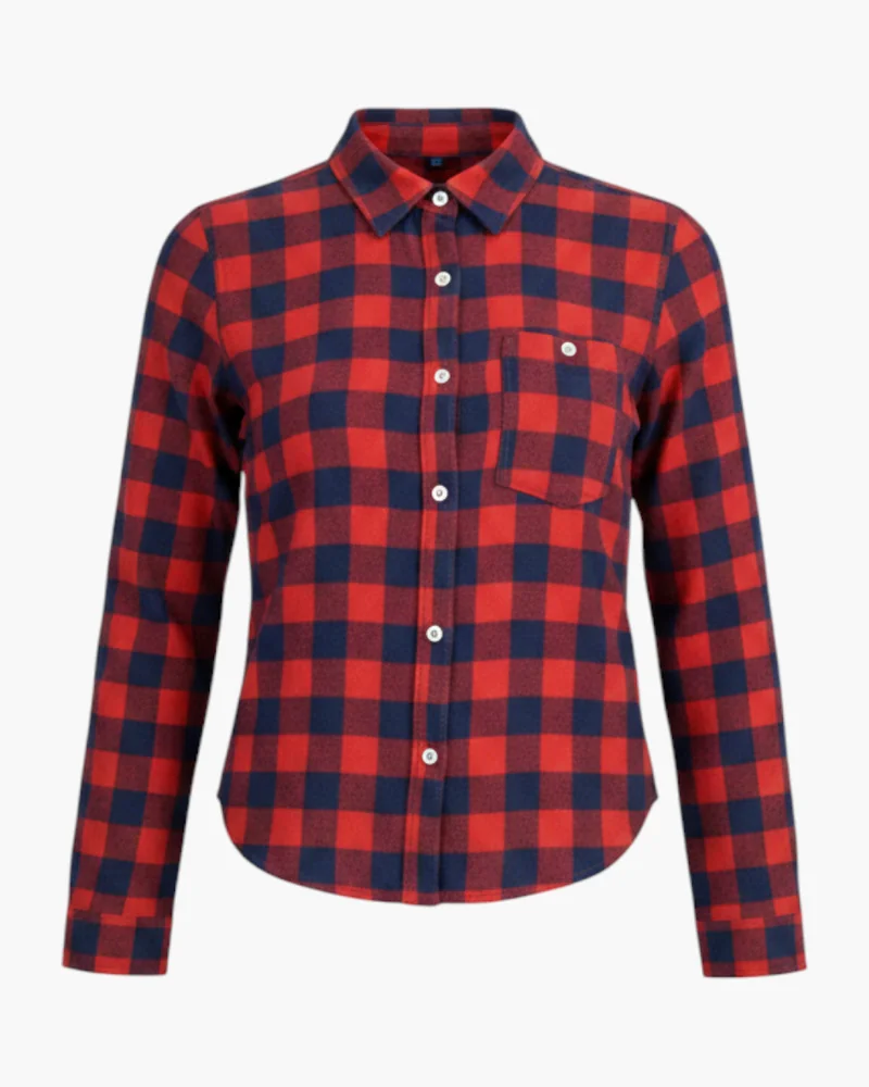 Camisa a cuadros rojo y azul
