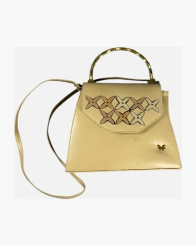 Cartera vintage cuero beige