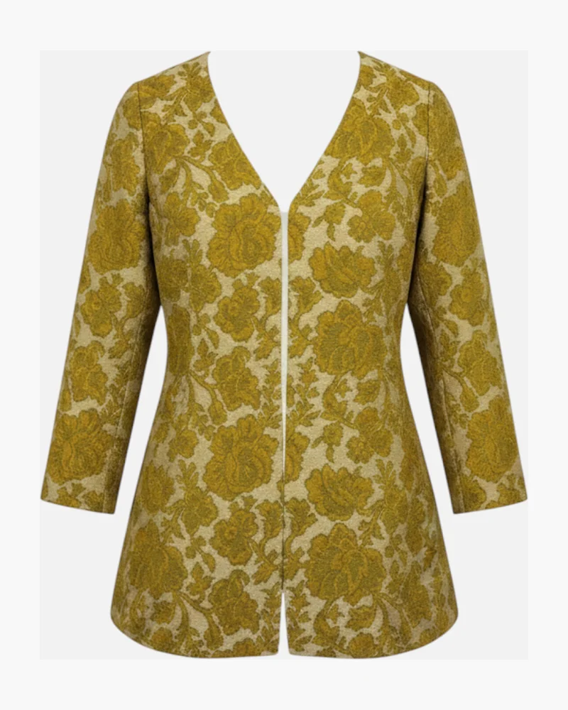 Blazer floral mostaza