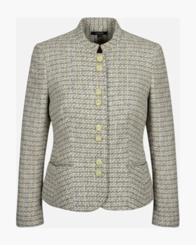 Chaqueta tweed crema
