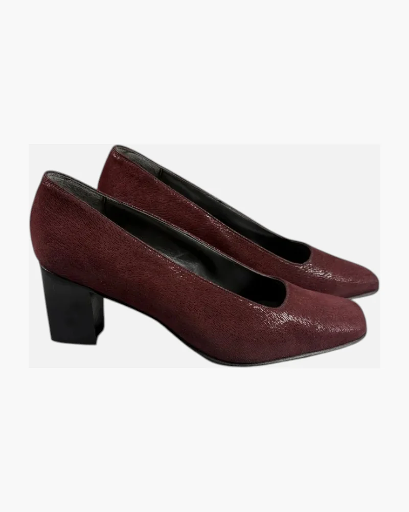 Zapatos punta cuadrada bordo T.38