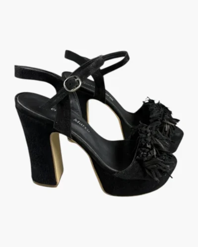 Sandalias gamuza flecos T.39