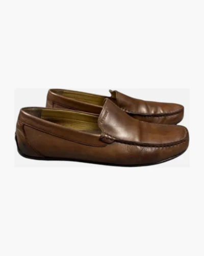 Mocasines cuero marrón T.45