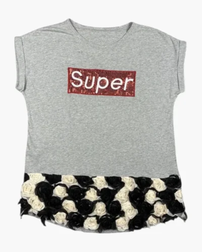 Remera SUPER gris
