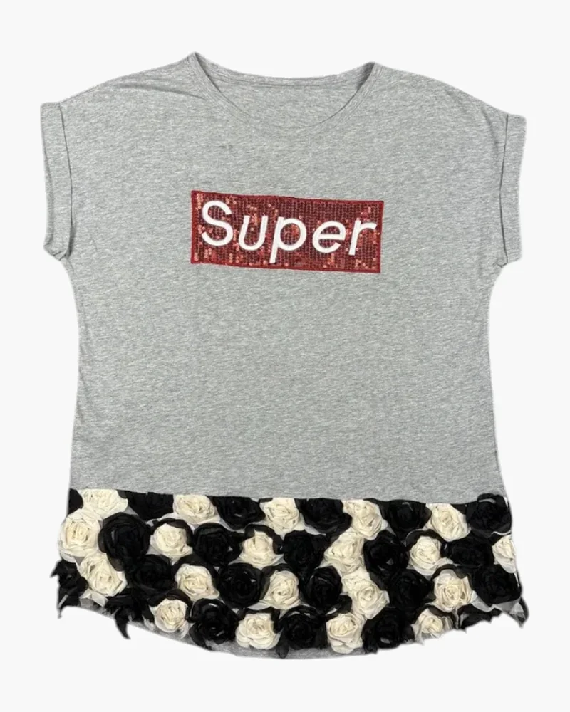 Remera SUPER gris