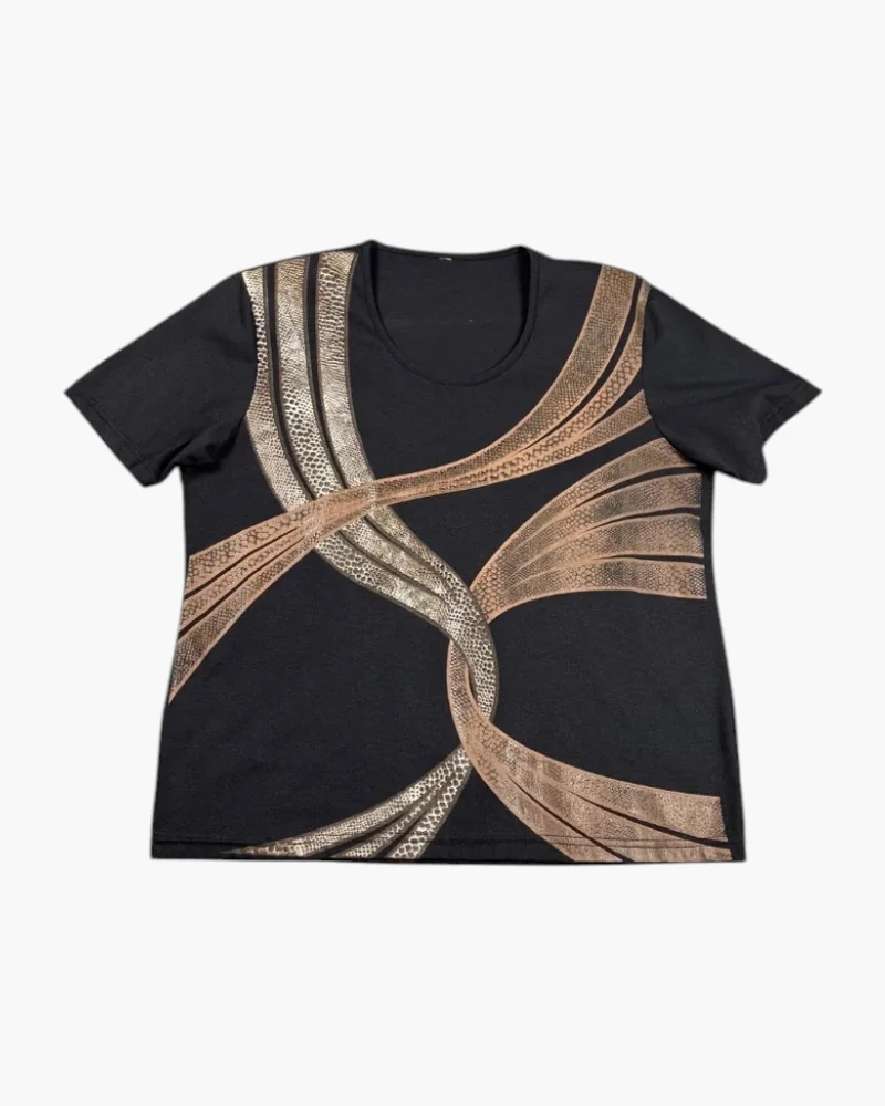 Remera lazos dorados