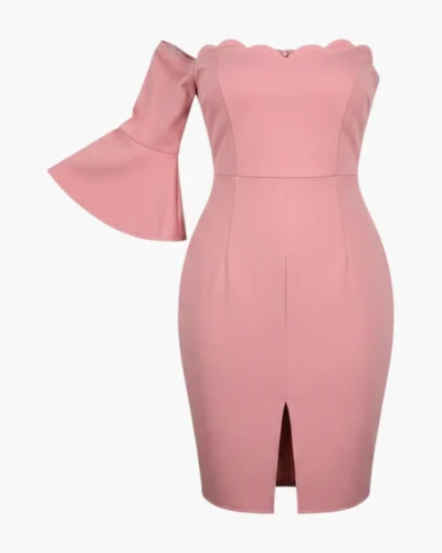Vestido rosa 1 manga