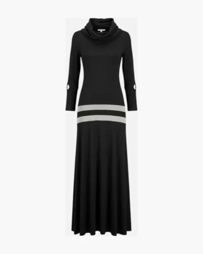 Vestido midi cuello volcado